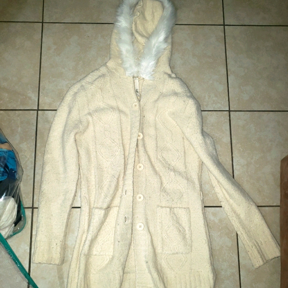 Womens long cardigan Bleu ice size Large